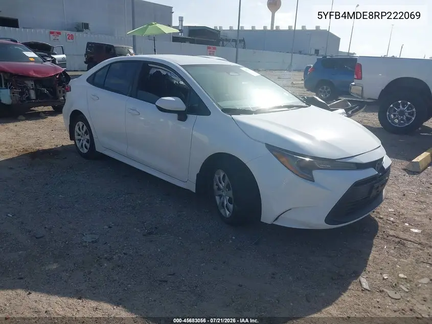2024 Toyota Corolla Le VIN: 5YFB4MDE8RP222069 Lot: 45683056