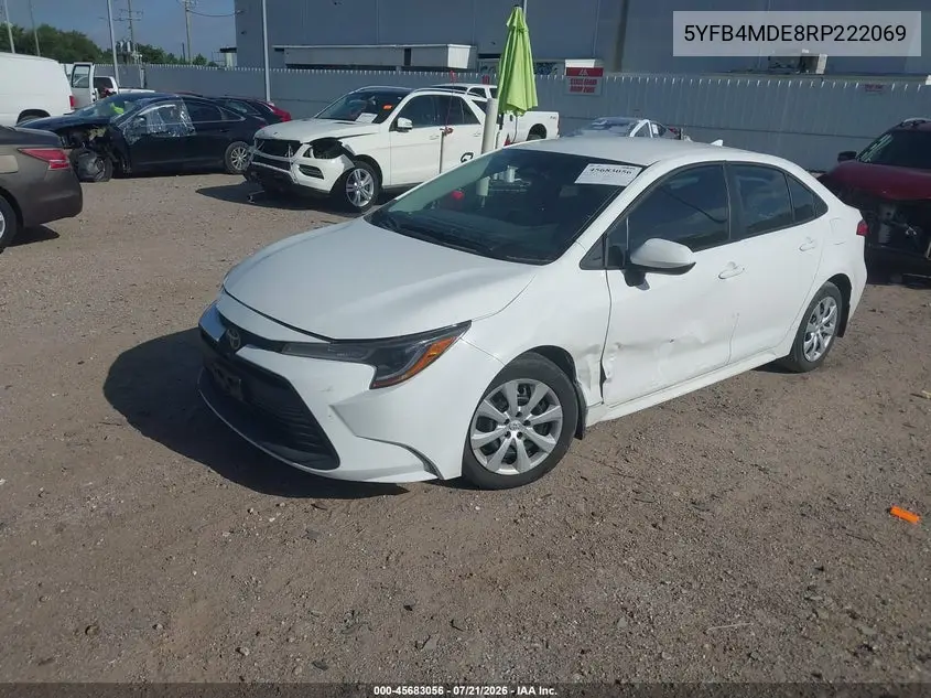 2024 Toyota Corolla Le VIN: 5YFB4MDE8RP222069 Lot: 45683056