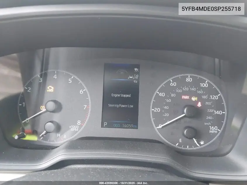 5YFB4MDE0SP255718 2025 Toyota Corolla Le