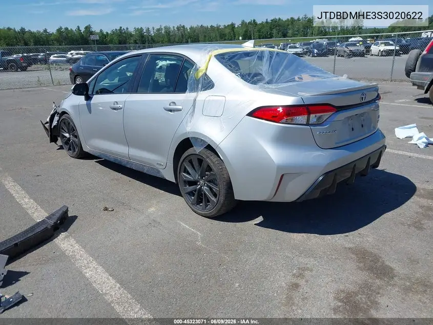 2025 Toyota Corolla Hybrid Se VIN: JTDBDMHE3S3020622 Lot: 45323071