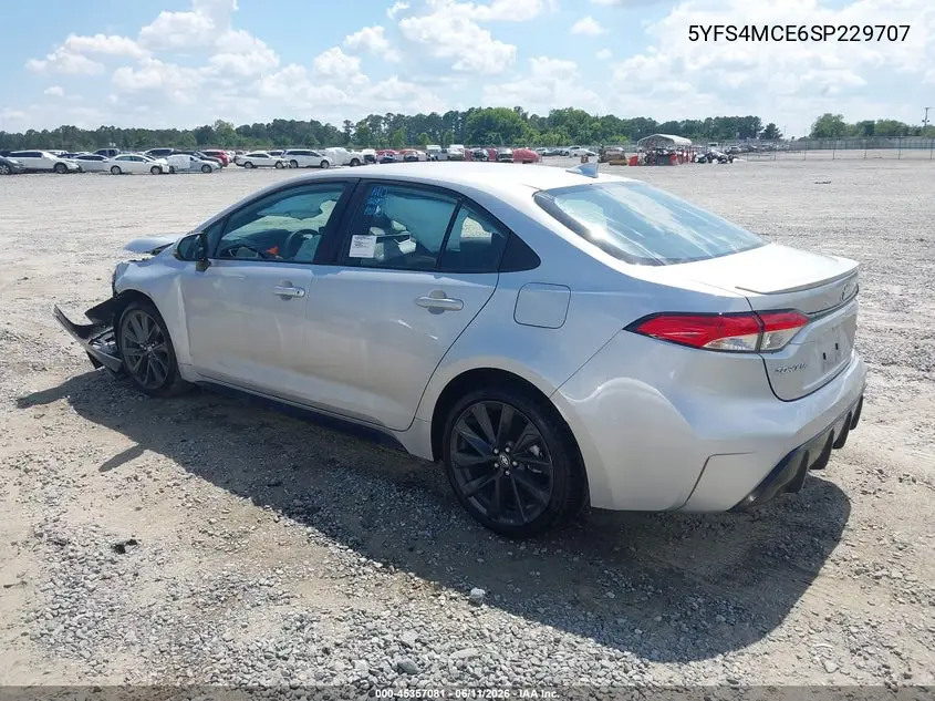 2025 Toyota Corolla Se VIN: 5YFS4MCE6SP229707 Lot: 45357081