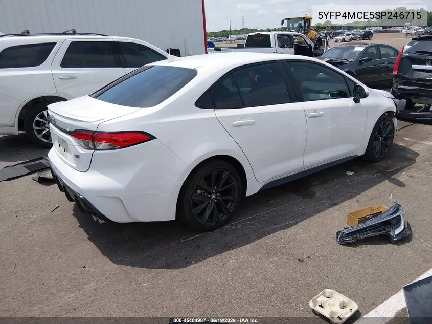5YFP4MCE5SP246715 2025 Toyota Corolla Se