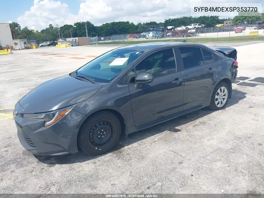 2025 Toyota Corolla Le VIN: 5YFB4MDEXSP353770 Lot: 45557676