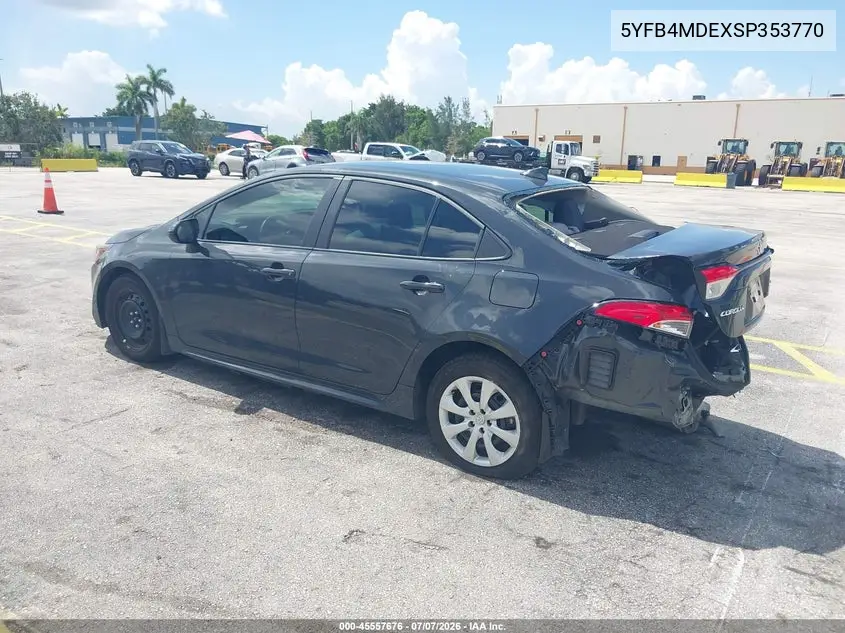 2025 Toyota Corolla Le VIN: 5YFB4MDEXSP353770 Lot: 45557676