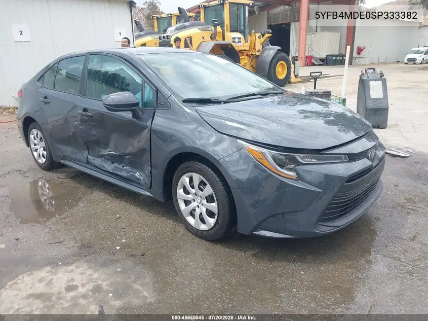 2025 Toyota Corolla Le VIN: 5YFB4MDE0SP333382 Lot: 45685045