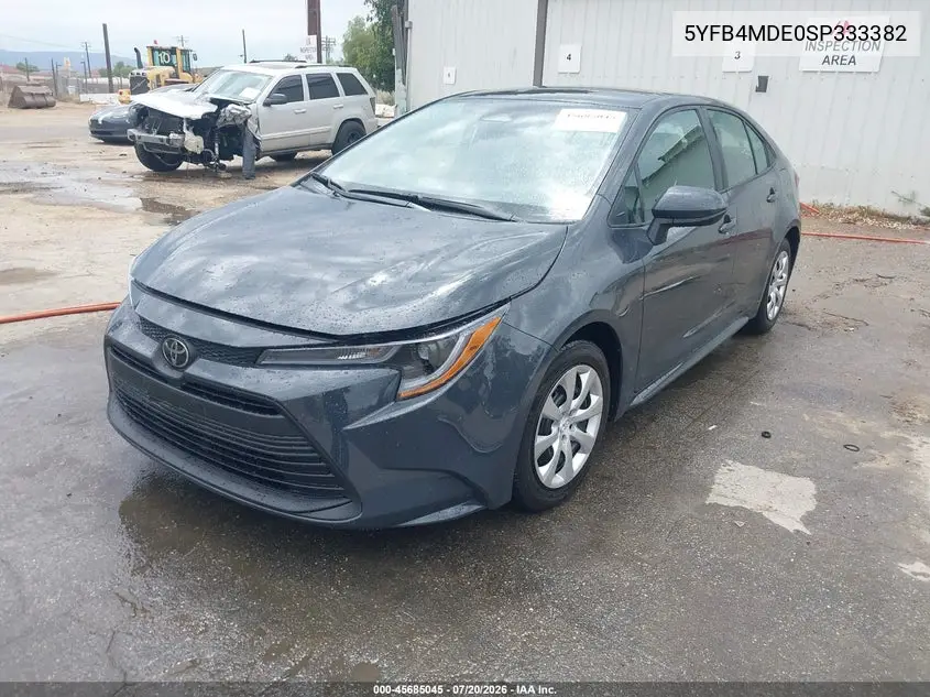 2025 Toyota Corolla Le VIN: 5YFB4MDE0SP333382 Lot: 45685045