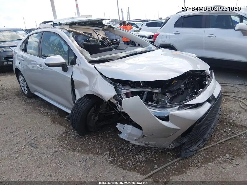 2025 Toyota Corolla Le VIN: 5YFB4MDE0SP231080 Lot: 45691605
