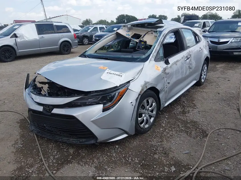 2025 Toyota Corolla Le VIN: 5YFB4MDE0SP231080 Lot: 45691605