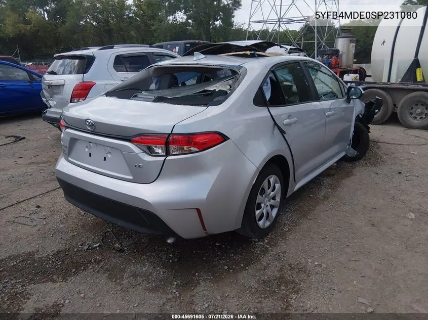 2025 Toyota Corolla Le VIN: 5YFB4MDE0SP231080 Lot: 45691605
