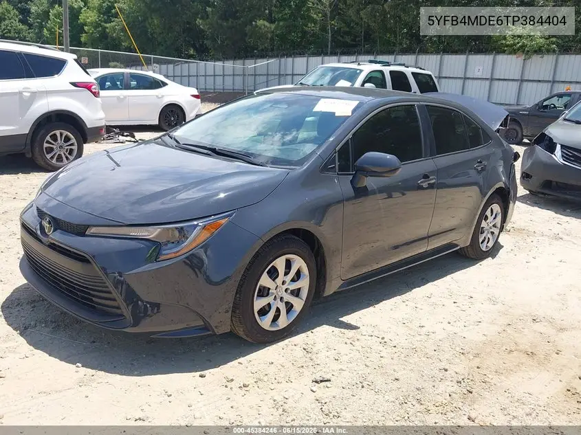 2026 Toyota Corolla Le VIN: 5YFB4MDE6TP384404 Lot: 45384246