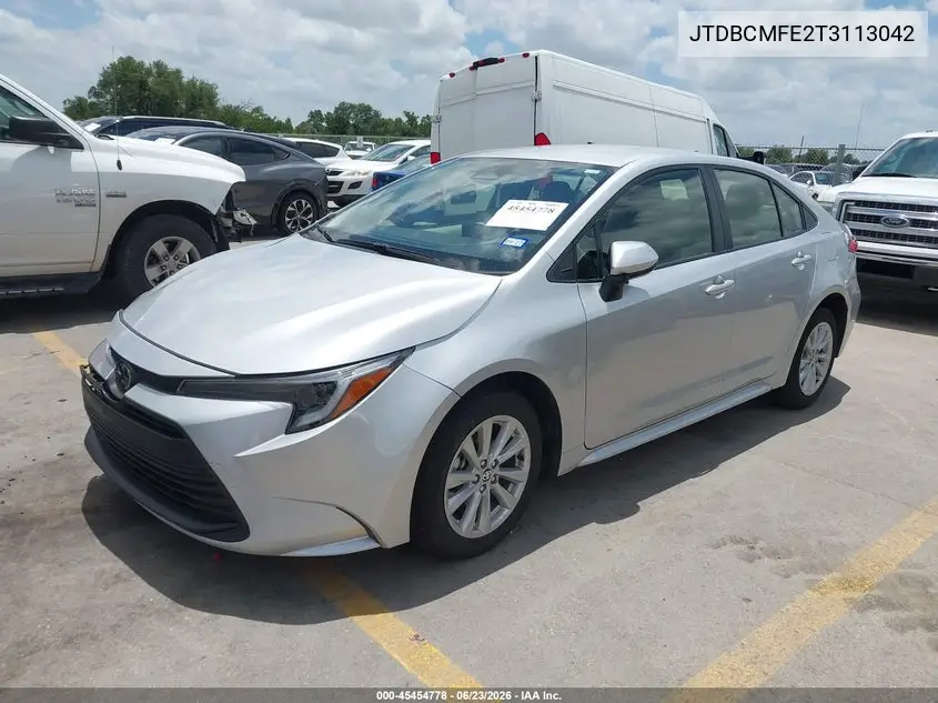 2026 Toyota Corolla Hybrid Hybrid Le VIN: JTDBCMFE2T3113042 Lot: 45454778