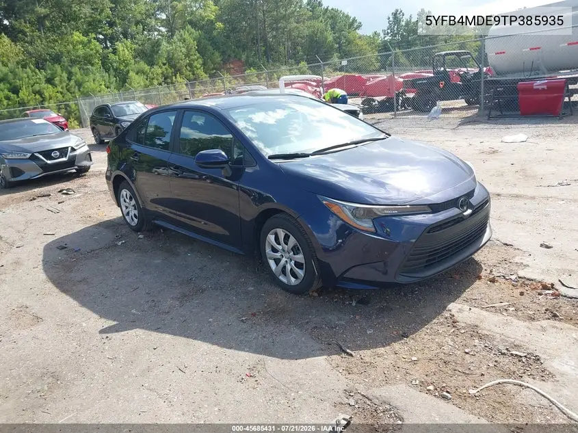 2026 Toyota Corolla Le VIN: 5YFB4MDE9TP385935 Lot: 45685431