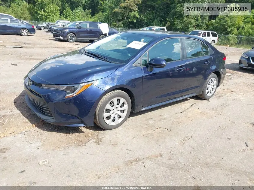 2026 Toyota Corolla Le VIN: 5YFB4MDE9TP385935 Lot: 45685431