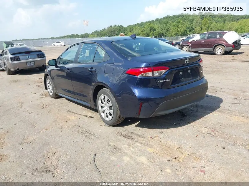 2026 Toyota Corolla Le VIN: 5YFB4MDE9TP385935 Lot: 45685431