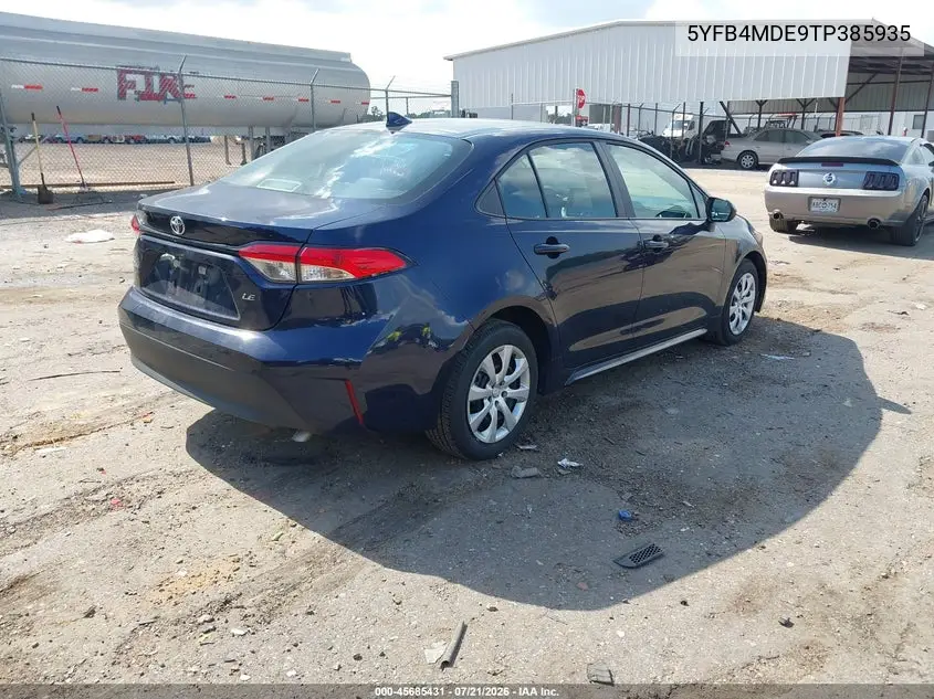 2026 Toyota Corolla Le VIN: 5YFB4MDE9TP385935 Lot: 45685431