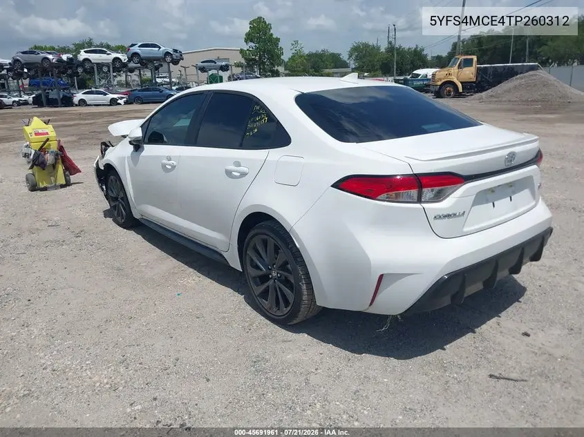 2026 Toyota Corolla Se VIN: 5YFS4MCE4TP260312 Lot: 45691961