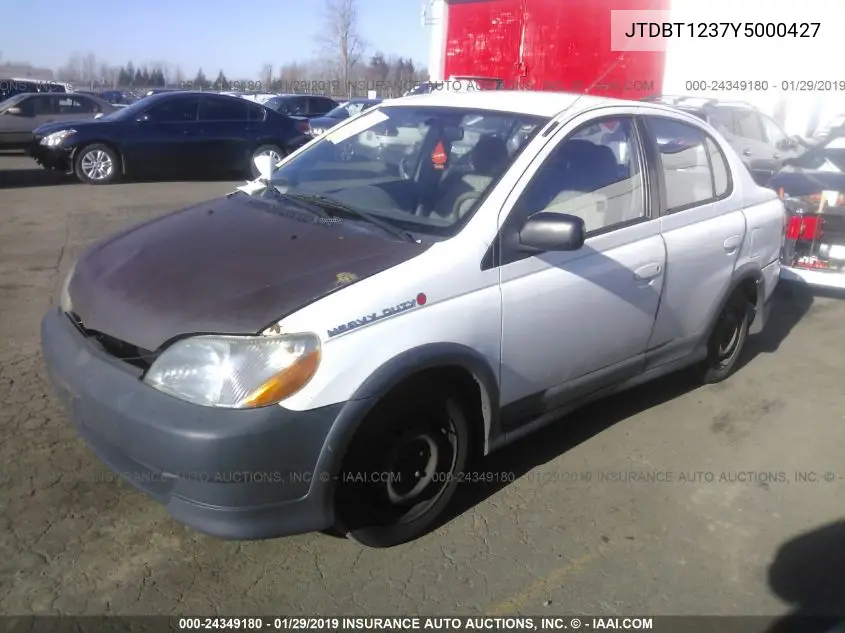 2000 Toyota Echo VIN: JTDBT1237Y5000427 Lot: 24349180