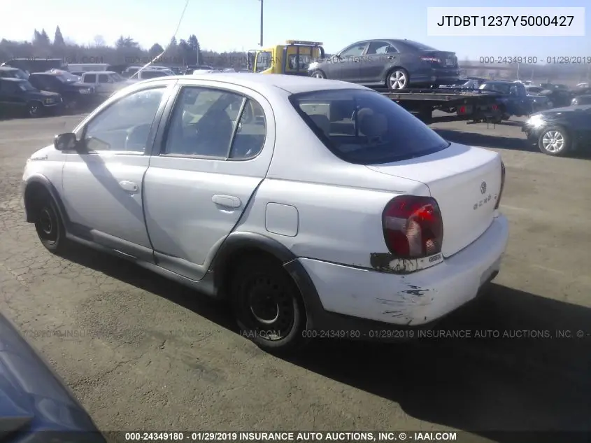 2000 Toyota Echo VIN: JTDBT1237Y5000427 Lot: 24349180