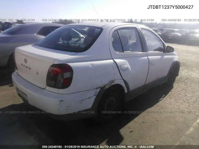 2000 Toyota Echo VIN: JTDBT1237Y5000427 Lot: 24349180