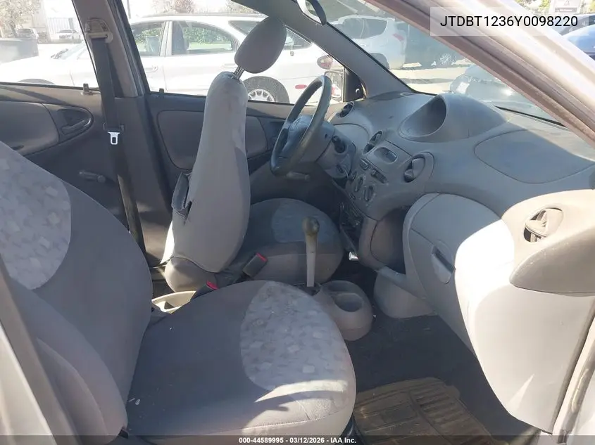 2000 Toyota Echo VIN: JTDBT1236Y0098220 Lot: 44589995