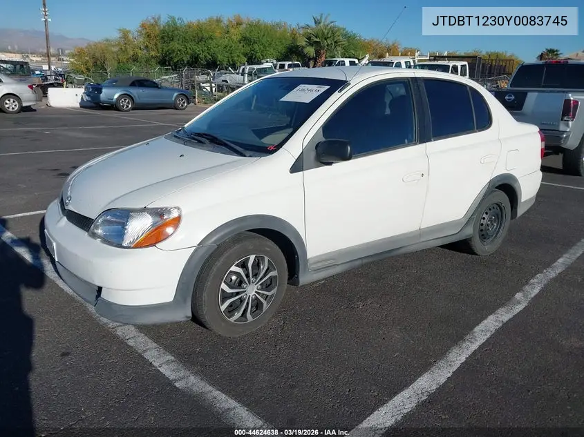 2000 Toyota Echo VIN: JTDBT1230Y0083745 Lot: 44624638