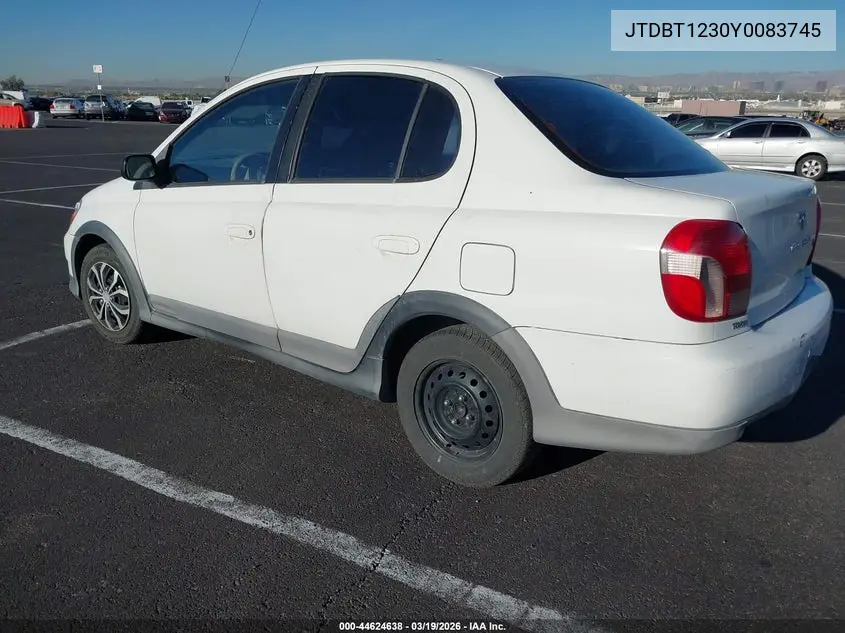 2000 Toyota Echo VIN: JTDBT1230Y0083745 Lot: 44624638