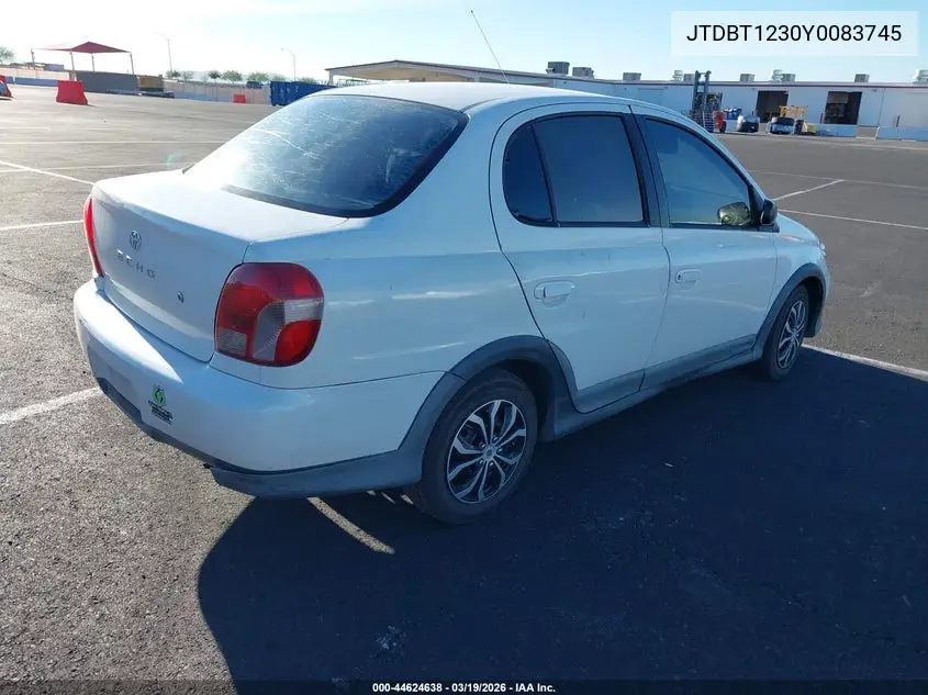 2000 Toyota Echo VIN: JTDBT1230Y0083745 Lot: 44624638