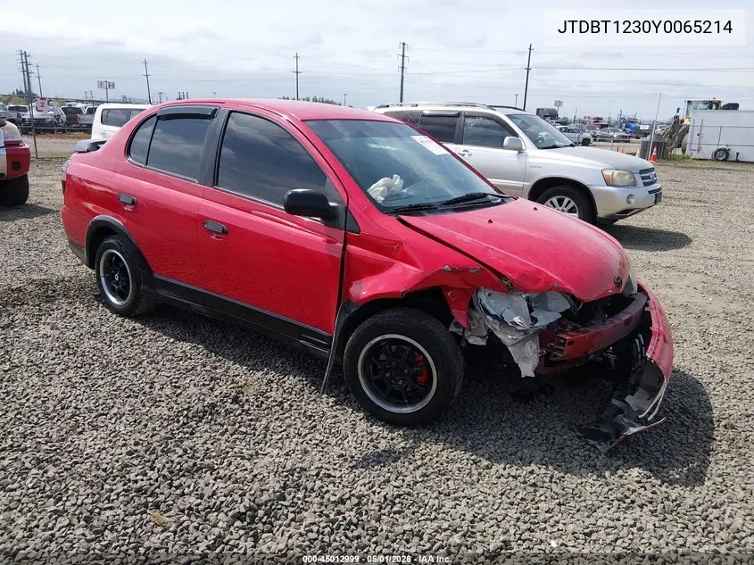 2000 Toyota Echo VIN: JTDBT1230Y0065214 Lot: 45012999