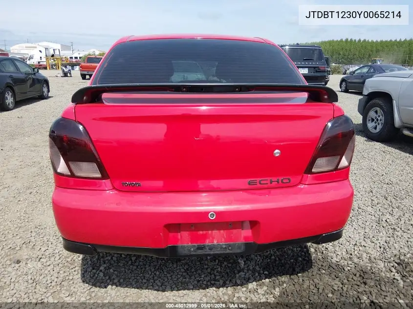 2000 Toyota Echo VIN: JTDBT1230Y0065214 Lot: 45012999