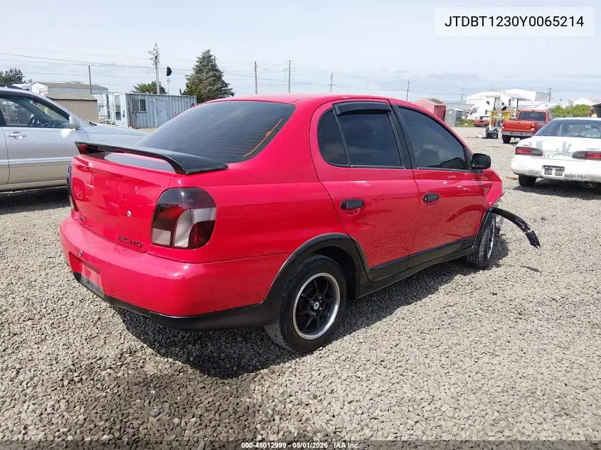 2000 Toyota Echo VIN: JTDBT1230Y0065214 Lot: 45012999