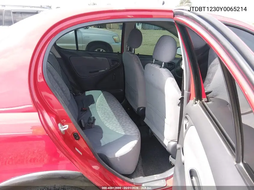 2000 Toyota Echo VIN: JTDBT1230Y0065214 Lot: 45012999