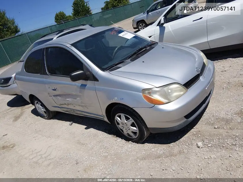 2000 Toyota Echo VIN: JTDAT1239Y0057141 Lot: 45014250