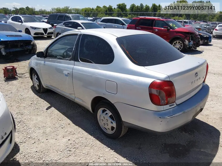 2000 Toyota Echo VIN: JTDAT1239Y0057141 Lot: 45014250