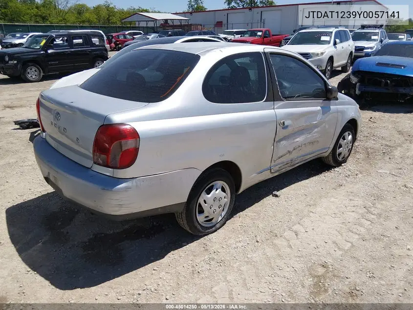 2000 Toyota Echo VIN: JTDAT1239Y0057141 Lot: 45014250