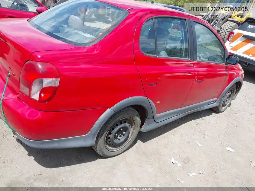 2000 Toyota Echo VIN: JTDBT1232Y0056305 Lot: 45026537