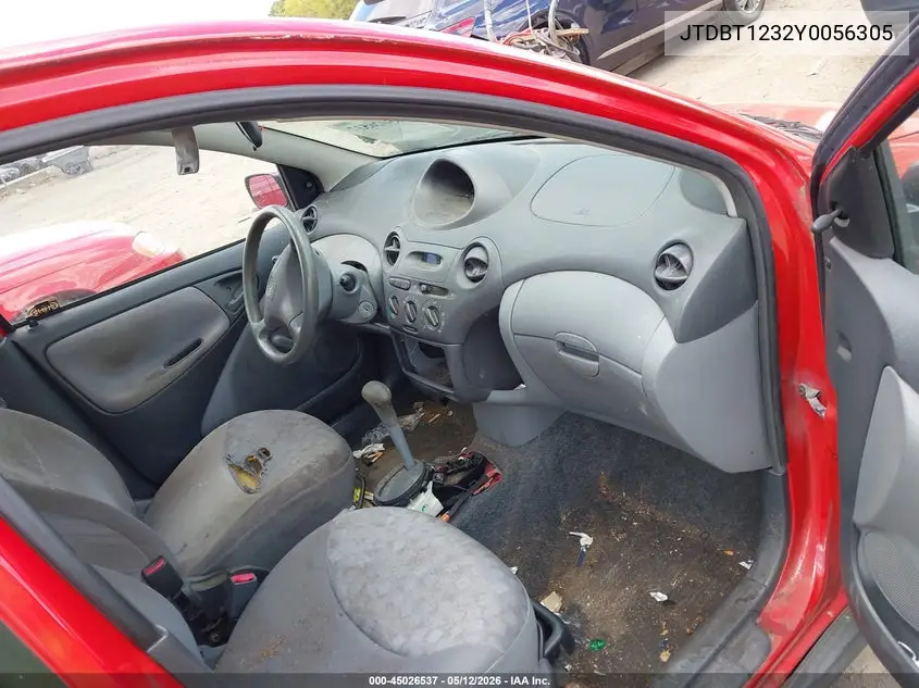2000 Toyota Echo VIN: JTDBT1232Y0056305 Lot: 45026537