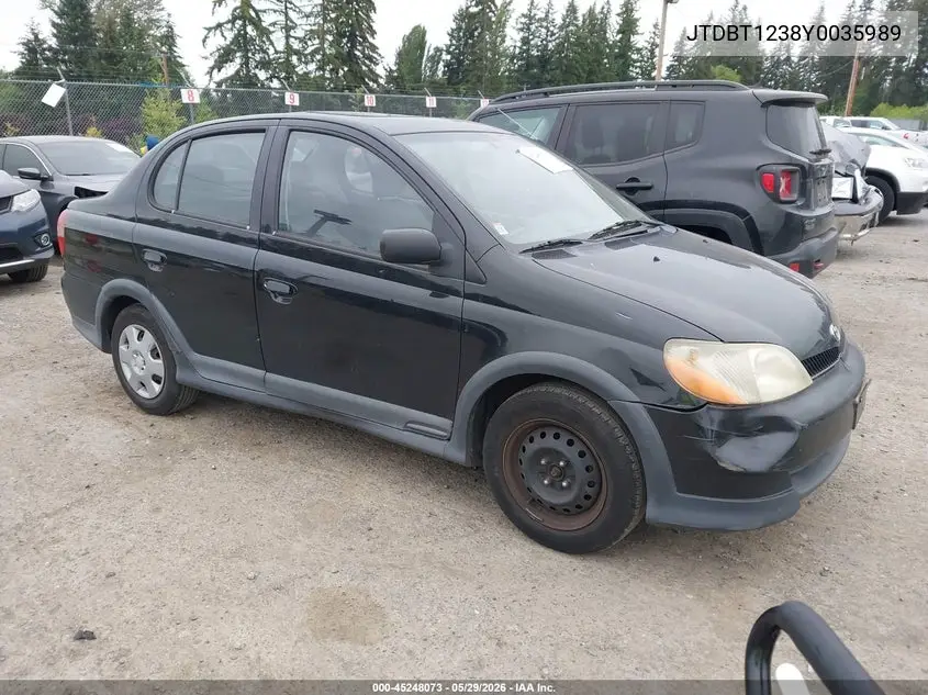 2000 Toyota Echo VIN: JTDBT1238Y0035989 Lot: 45248073