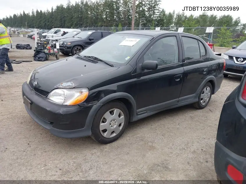 2000 Toyota Echo VIN: JTDBT1238Y0035989 Lot: 45248073