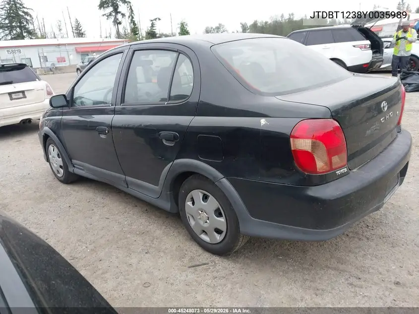 2000 Toyota Echo VIN: JTDBT1238Y0035989 Lot: 45248073