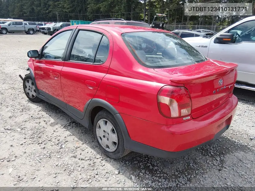 2001 Toyota Echo VIN: JTDBT123410131771 Lot: 45007436