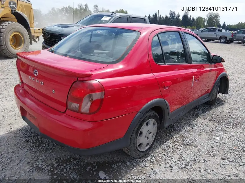 2001 Toyota Echo VIN: JTDBT123410131771 Lot: 45007436