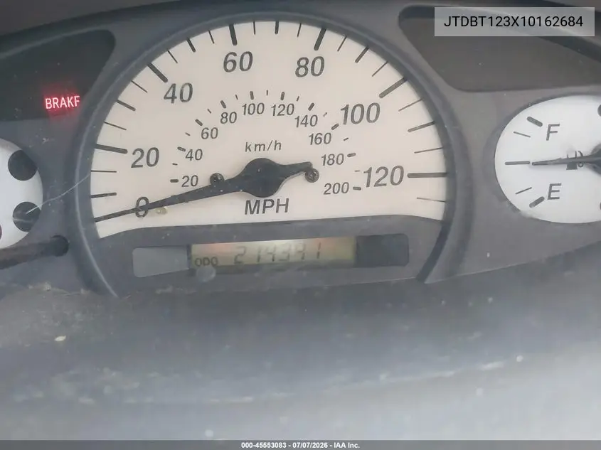 2001 Toyota Echo VIN: JTDBT123X10162684 Lot: 45553083