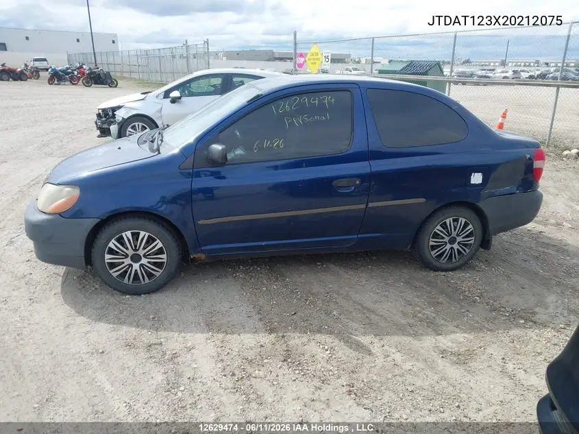 2002 Toyota Echo VIN: JTDAT123X20212075 Lot: 12629474