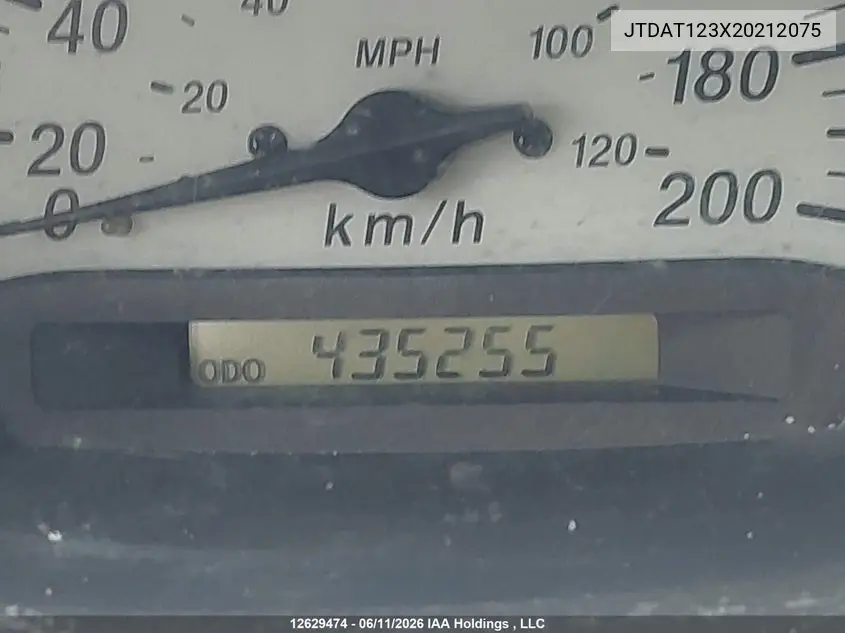 2002 Toyota Echo VIN: JTDAT123X20212075 Lot: 12629474