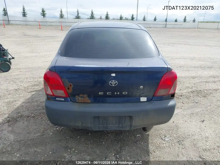 2002 Toyota Echo VIN: JTDAT123X20212075 Lot: 12629474