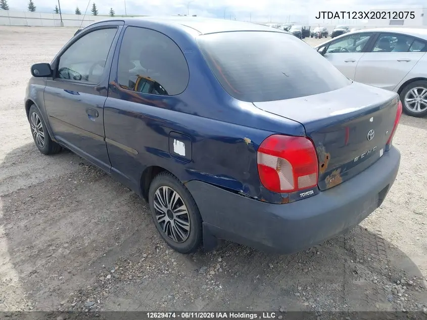 2002 Toyota Echo VIN: JTDAT123X20212075 Lot: 12629474