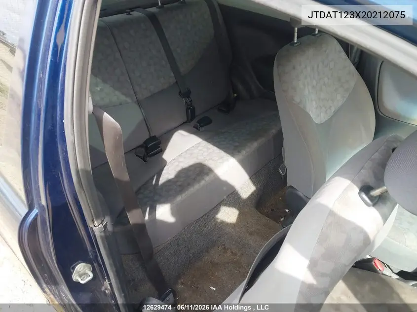 2002 Toyota Echo VIN: JTDAT123X20212075 Lot: 12629474