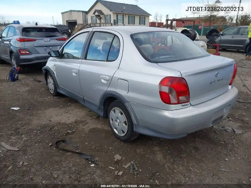 2002 Toyota Echo VIN: JTDBT123820220213 Lot: 44152781