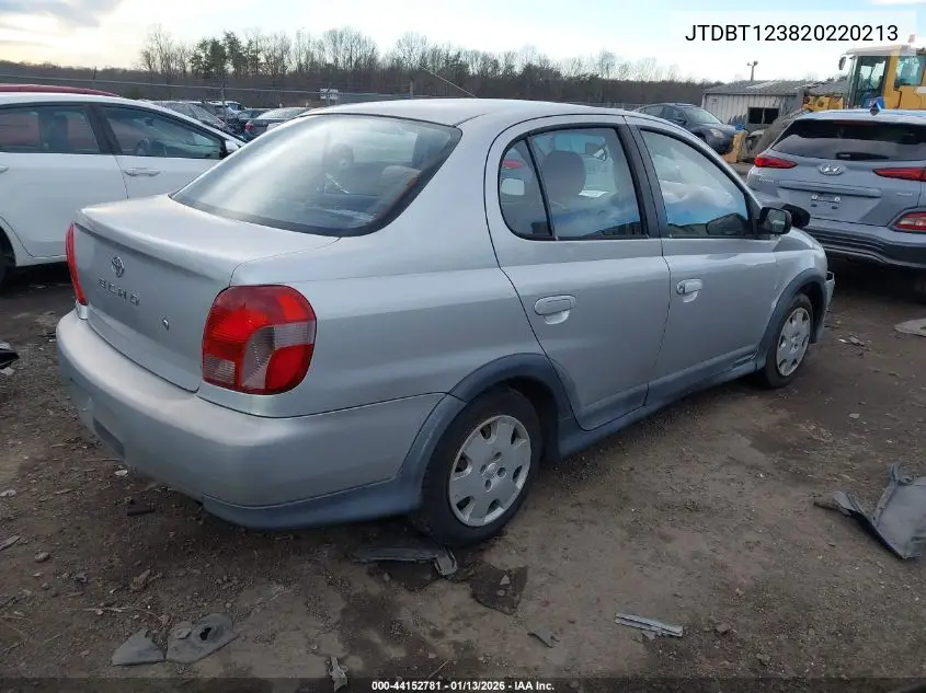 2002 Toyota Echo VIN: JTDBT123820220213 Lot: 44152781