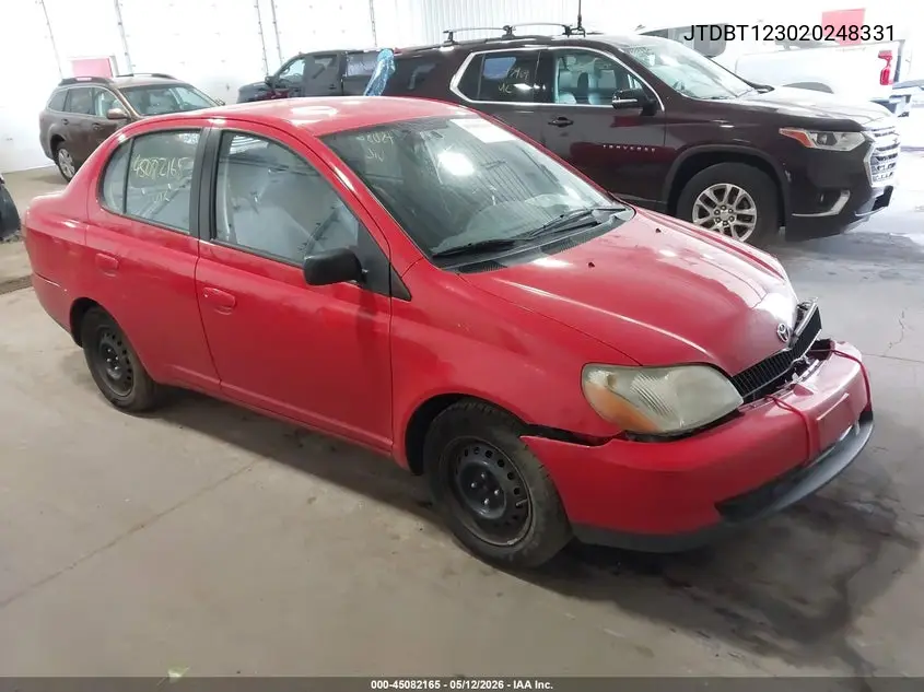 2002 Toyota Echo VIN: JTDBT123020248331 Lot: 45082165